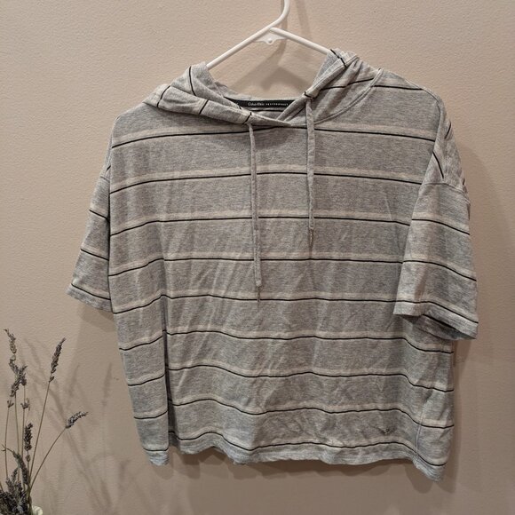 Calvin Klein Striped Hooded T-shirt - Picture 1 of 6